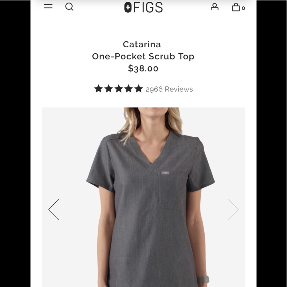 Figs scrub top